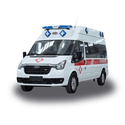 سعر جيد سيارة إسعاف فورد الطبية ذات الإمدادات المباشرة من النوع 2 عربة إنقاذ 4 × 4 لفان لنقل المرضى وقود الديزل المسار الخلفي 1704mm الانترنت