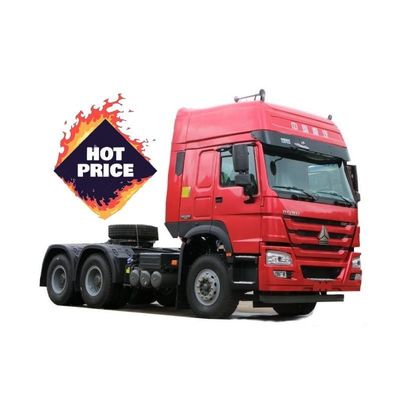 سعر جيد WD615.47 نموذج المحرك SINOTRUK 6X4 HOWO 7 مقطورة مقطورة رأس شاحنة في اللون الأحمر لمتطلبات عميلك الانترنت